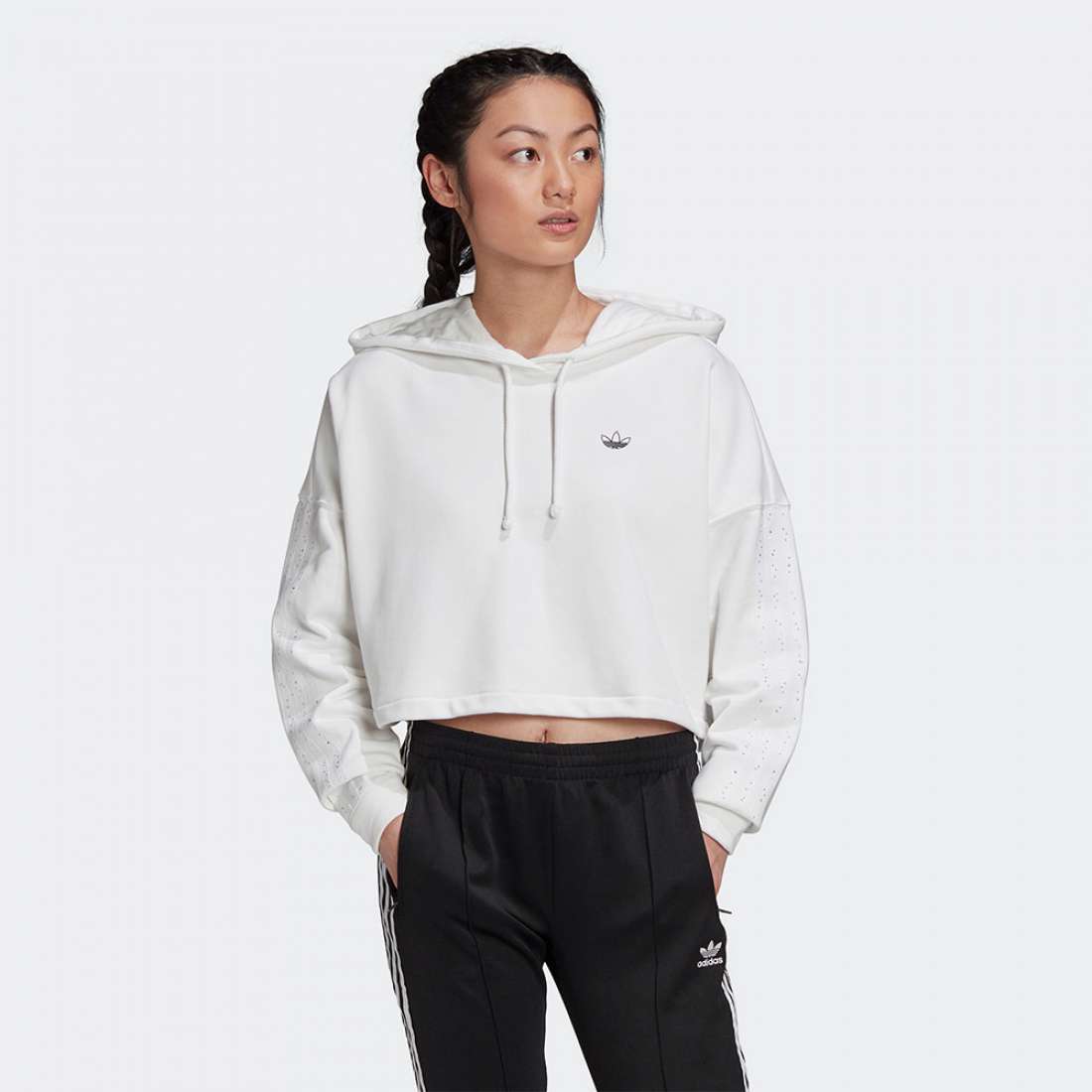 HOODIE ADIDAS CROPPED WHITE