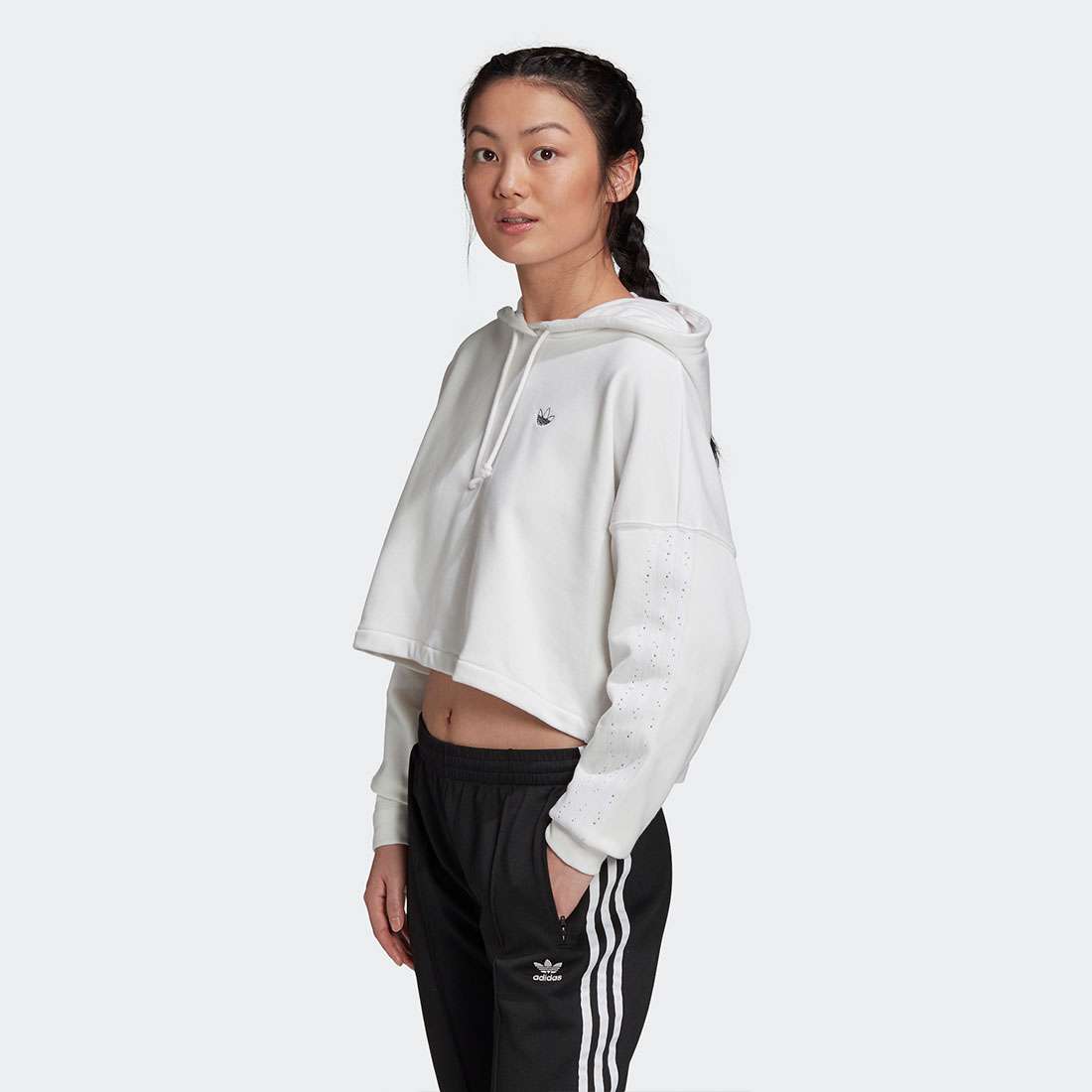 HOODIE ADIDAS CROPPED WHITE