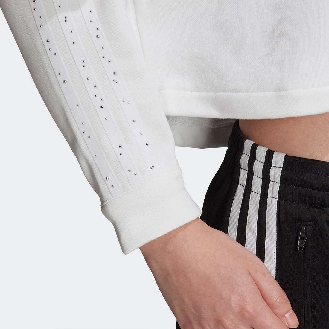 HOODIE ADIDAS CROPPED WHITE