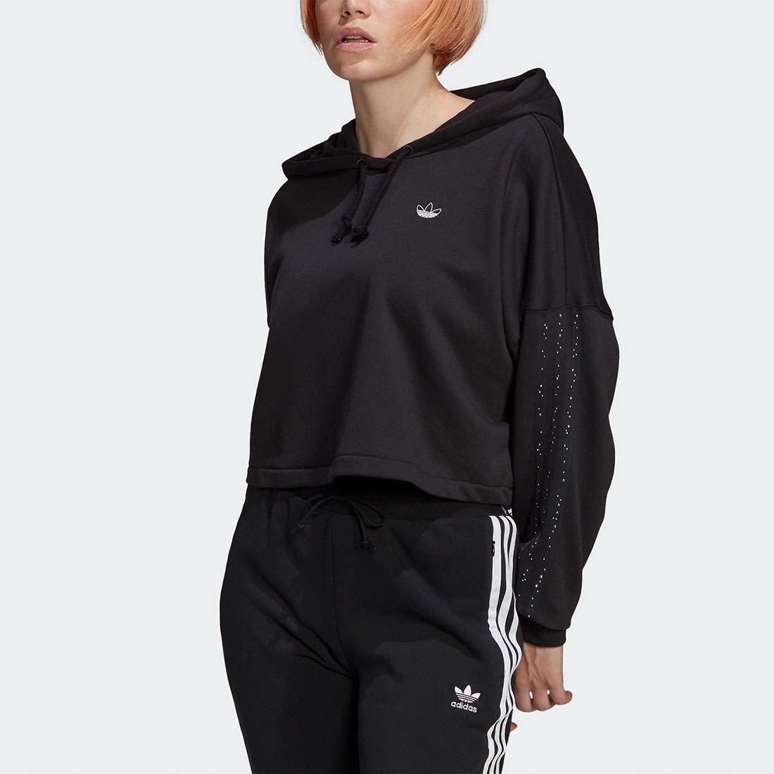 HOODIE ADIDAS CROPPED BLACK