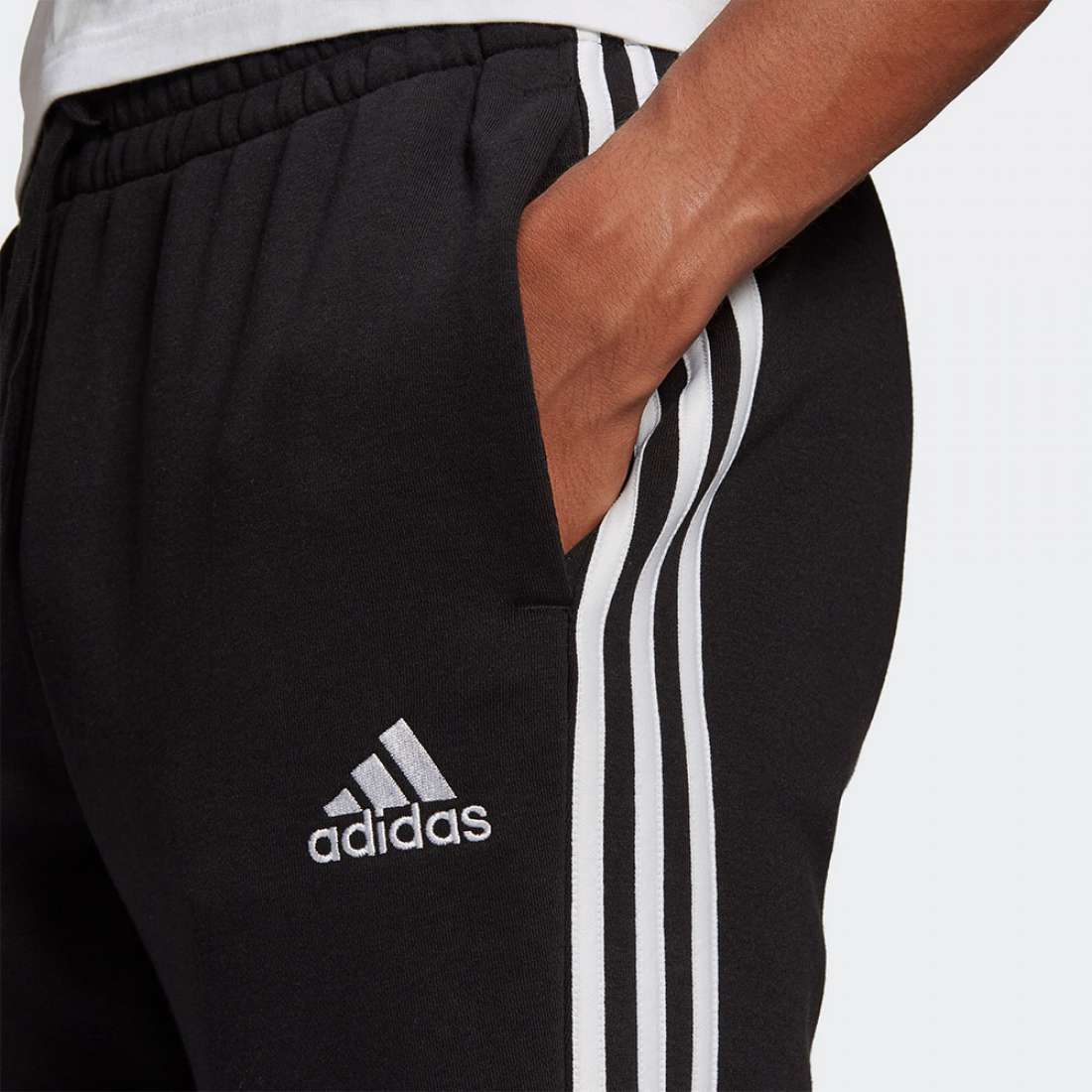 CALÇAS ADIDAS 3-STRIPES ESSENTIALS BLACK/WHITE