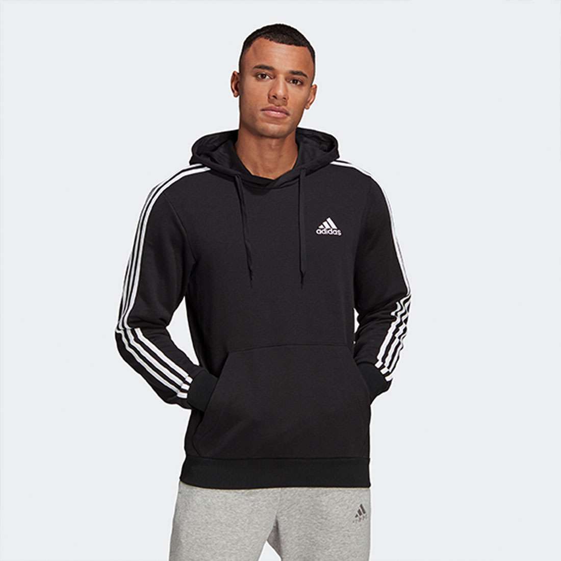 HOODIE ADIDAS 3-STRIPES BLACK/WHITE