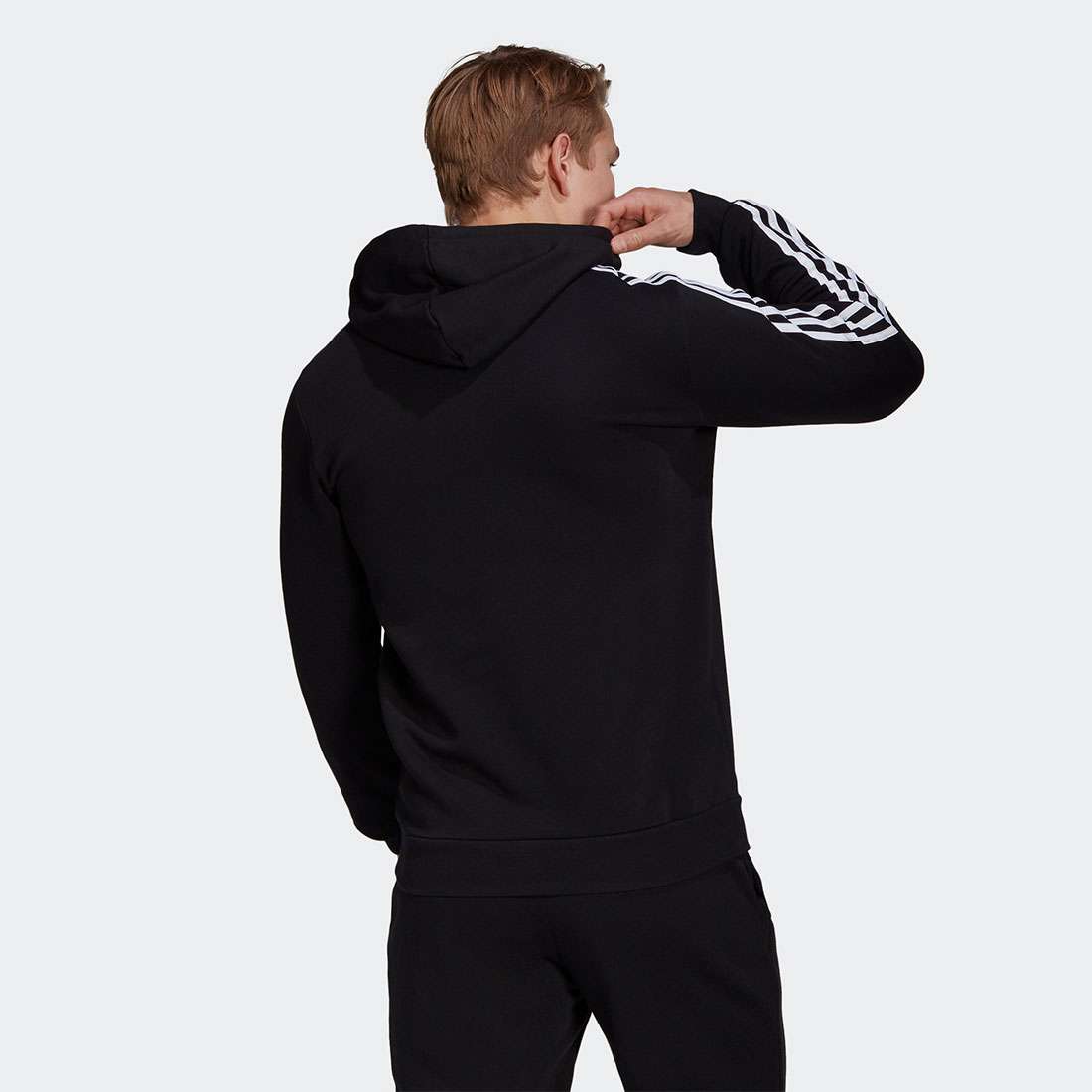 CASACO ADIDAS ESSENTIALS FLEECE 3-STRIPES BLACK/WHITE