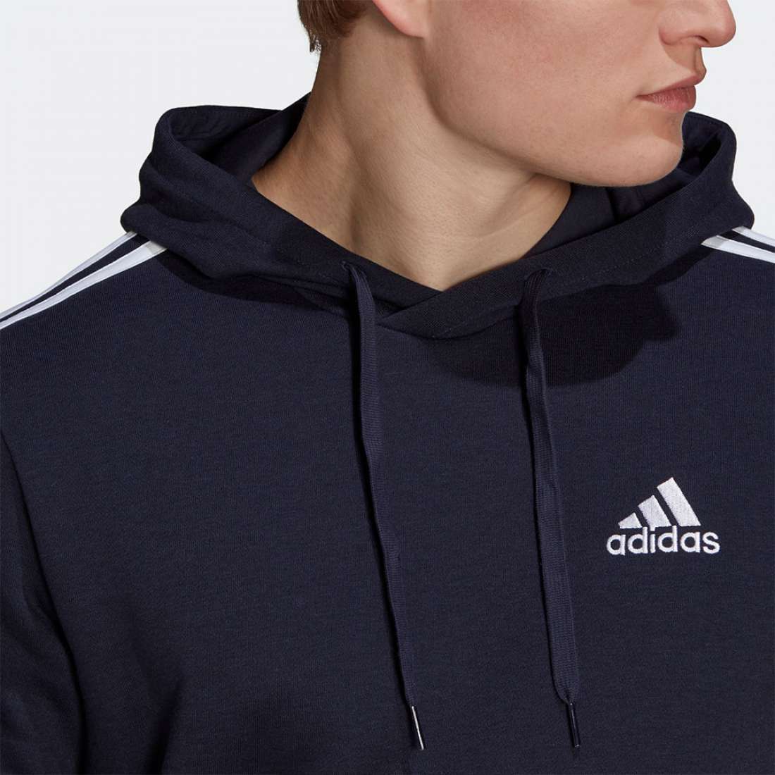 HOODIE ADIDAS 3-STRIPES ESSENTIALS LEGINK/WHITE