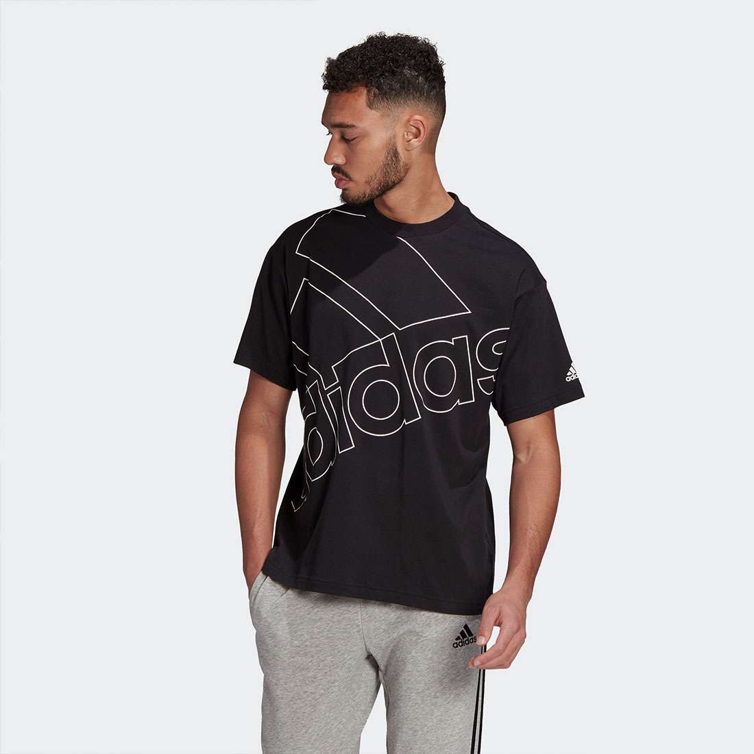 T-SHIRT ADIDAS GIANT LOGO BLACK/WHITE