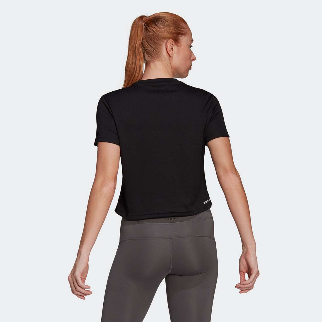 T-SHIRT ADIDAS SPORT CROPPED BLACK/WHITE