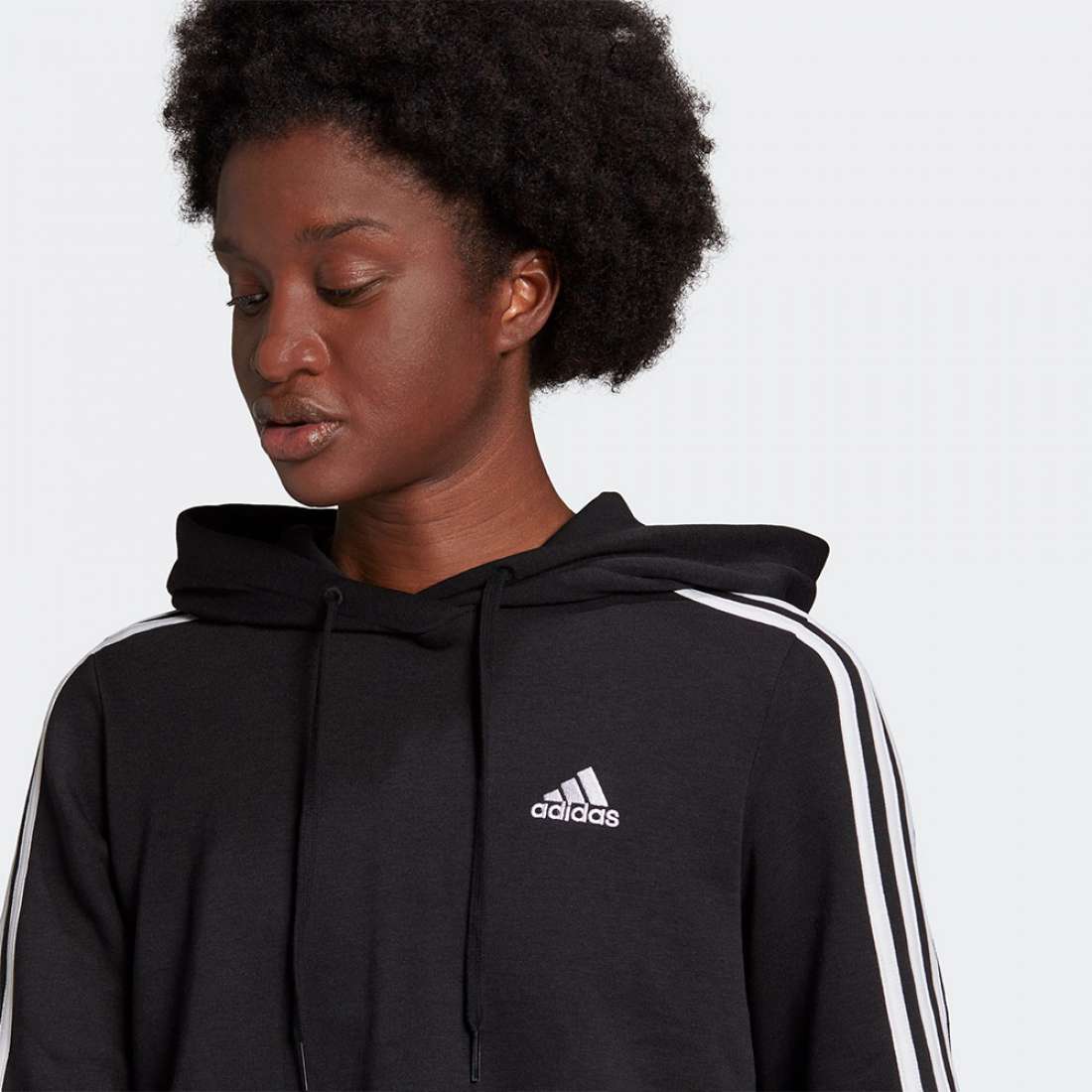 HOODIE ADIDAS 3-STRIPES ESSENTIALS BLACK/WHITE