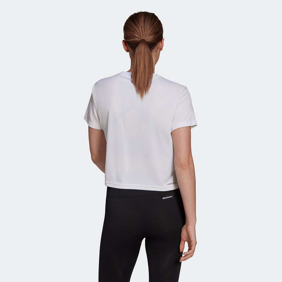 T-SHIRT ADIDAS SPORT CROPPED WHITE/BLACK