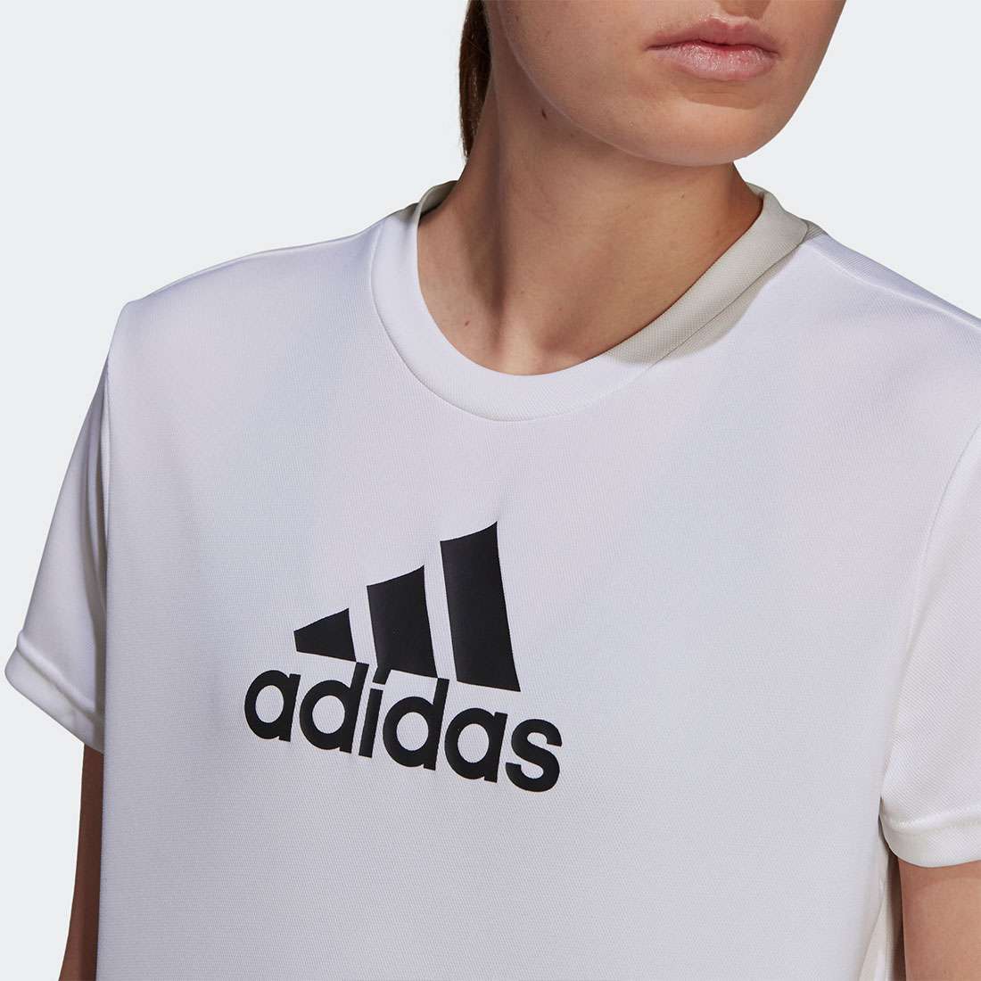 T-SHIRT ADIDAS SPORT CROPPED WHITE/BLACK