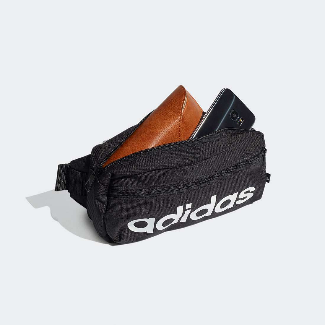 BOLSA ADIDAS LINEAR BUM BLACK/WHITE