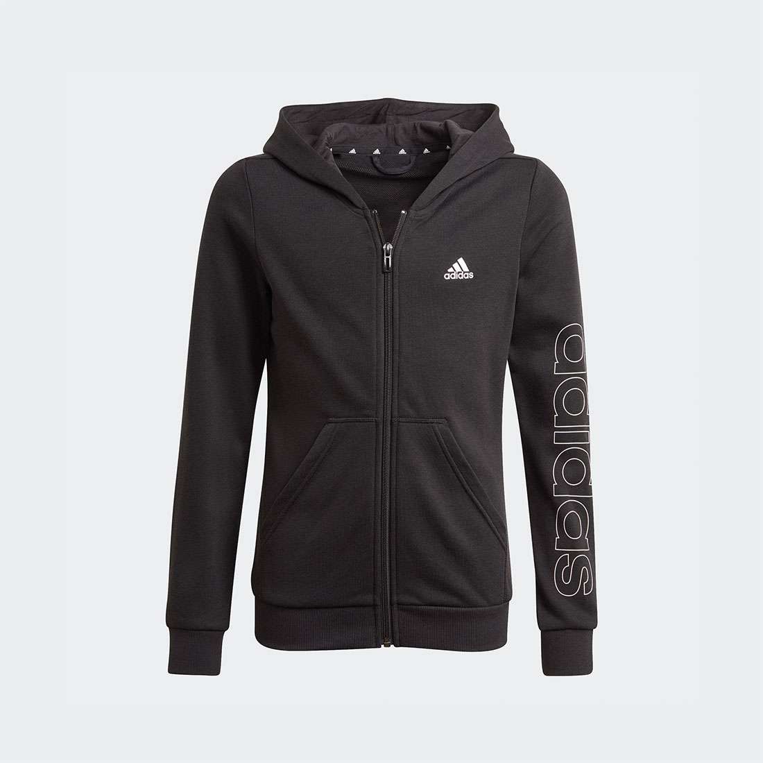 CASACO ADIDAS ESSENTIALS FULL ZIP BLACK/WHITE