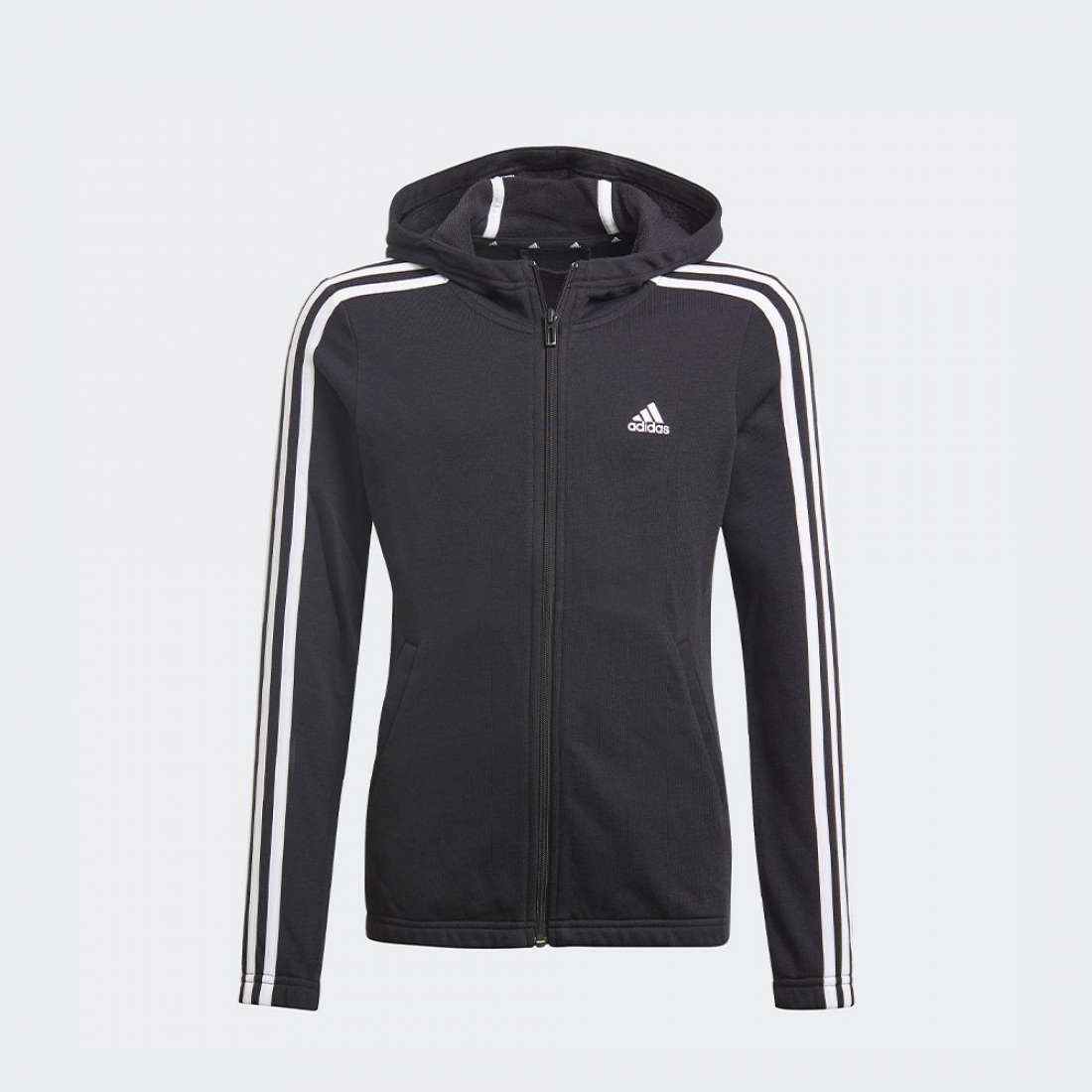 CASACO ADIDAS ESSENIALS 3-STRIPES BLACK/WHITW