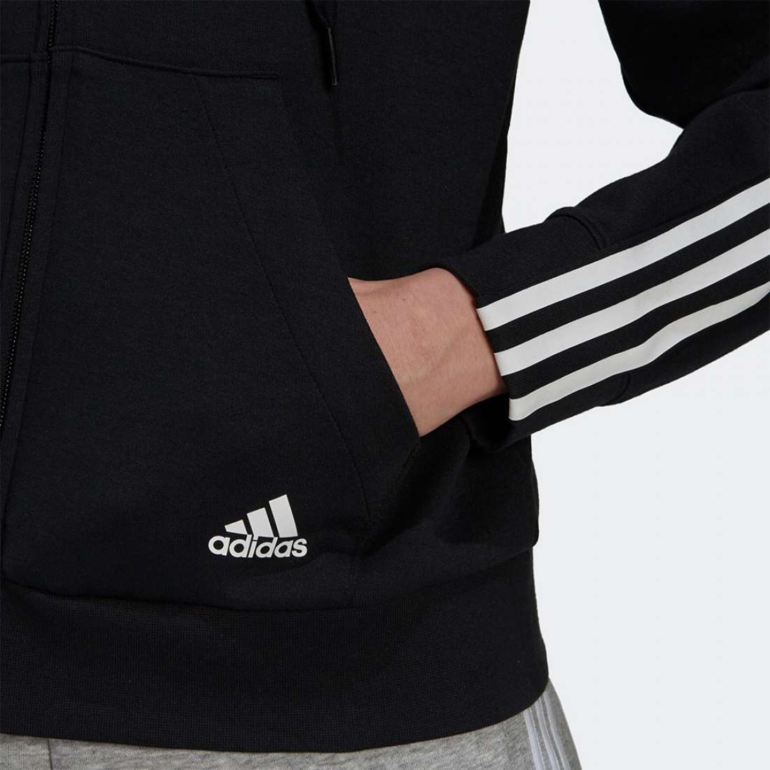 CASACO ADIDAS LOOSE CUT 3-STRIPES BLACK/WHITE