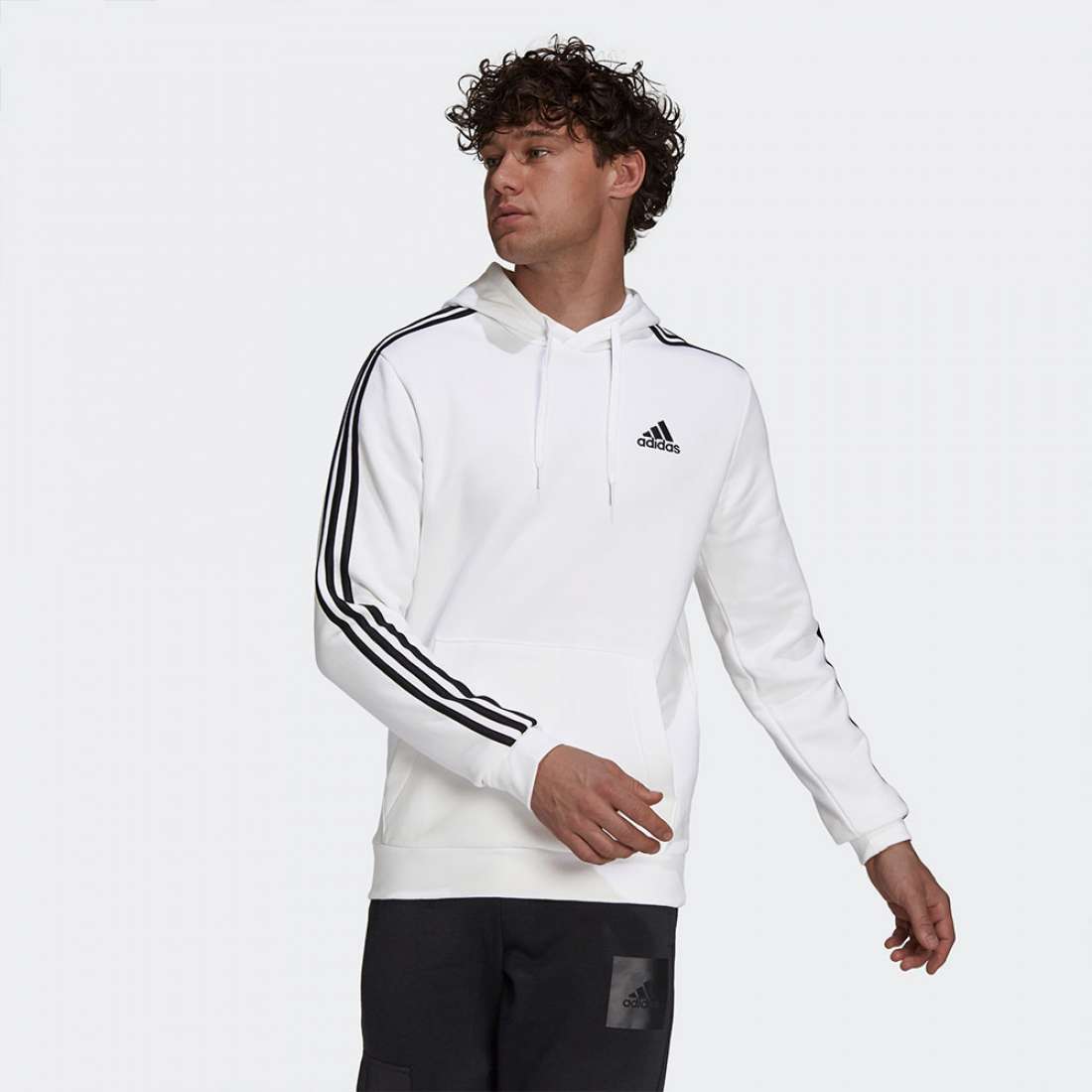 HOODIE ADIDAS 3-STRIPES ESSENTIALS BLACK/WHITE/WHITE