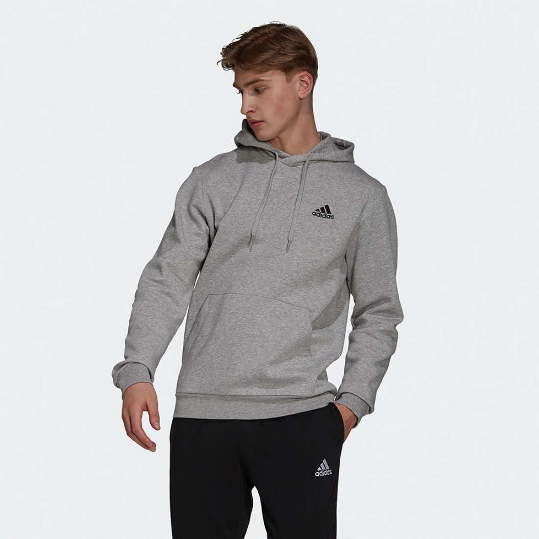 HOODIE ADIDAS ESSENTIALS FLEECE GREY/BLACK