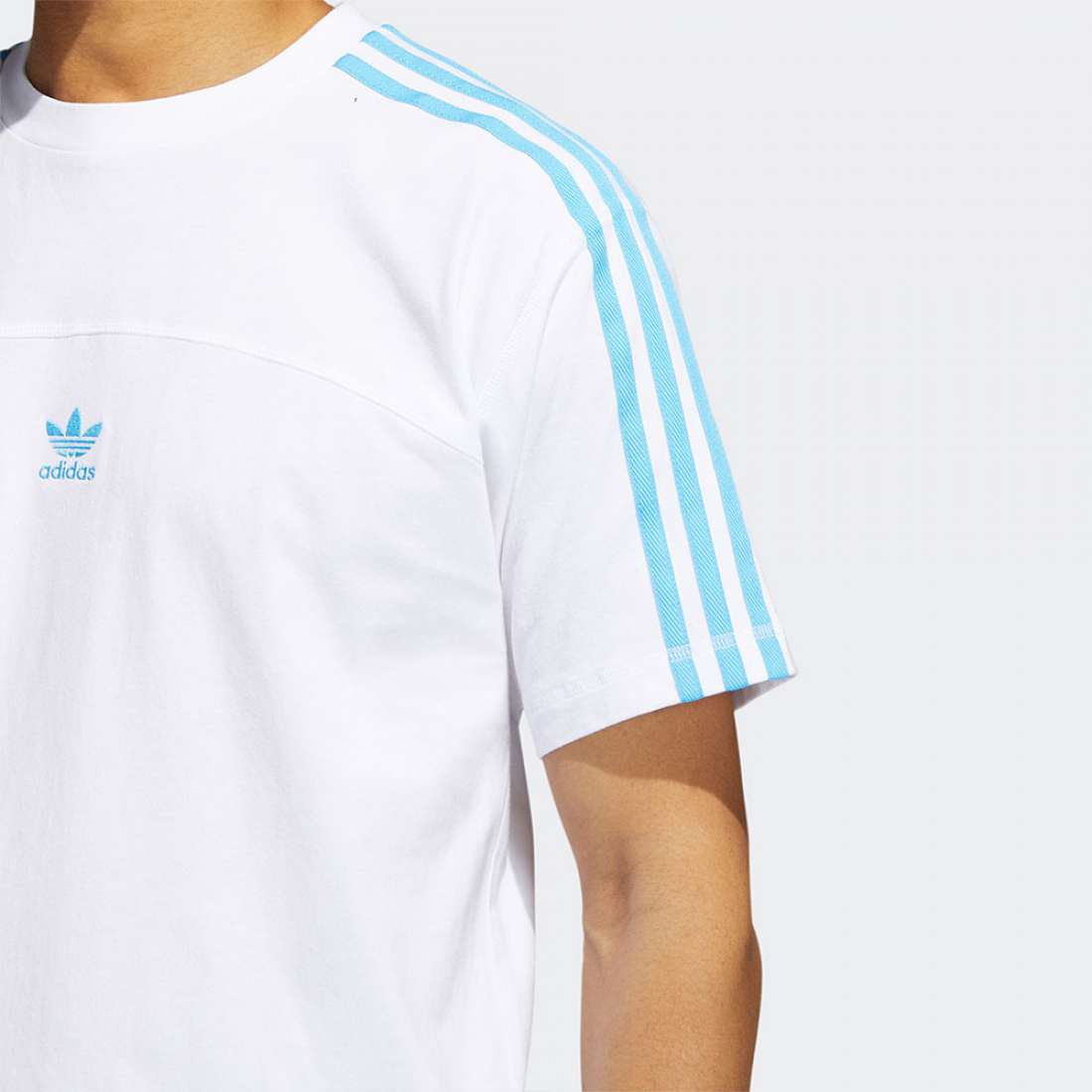 TSHIRT ADIDAS 3-STRIPES SKYRUS/WHITE