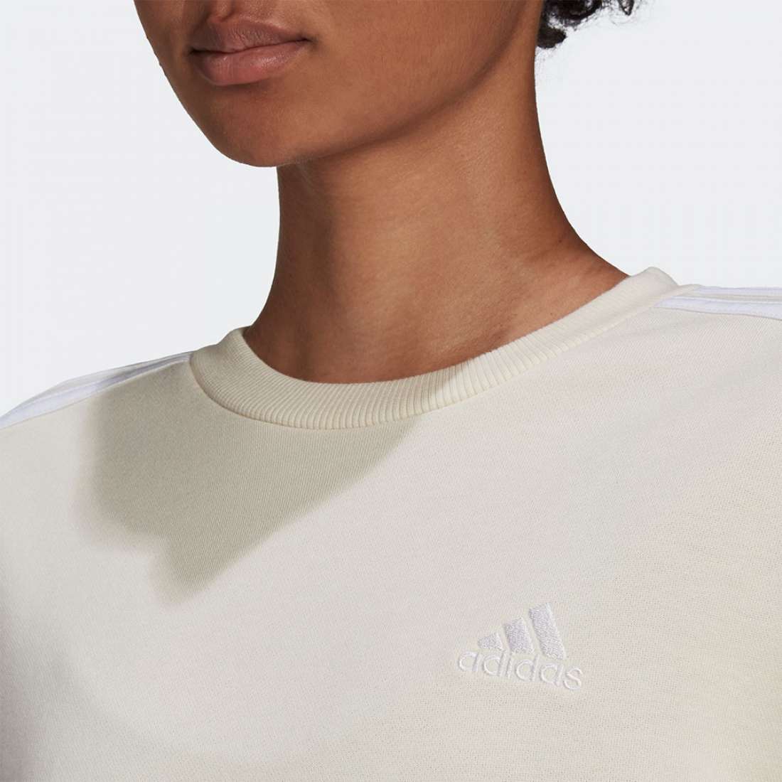 SWEATSHIRT ADIDAS ESSENTIALS STUDIO LOUNGE 3-STRIPES NONDYE/WHITE