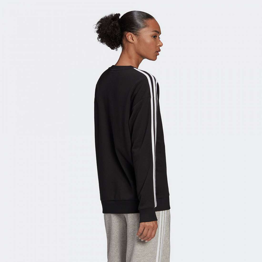 SWEATSHIRT ADIDAS ESSENTIALS STUDIO LOUNGE 3-STRIPES BLACK/WHITE