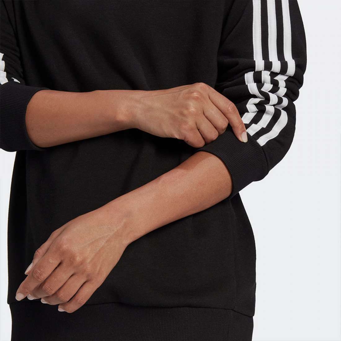 SWEATSHIRT ADIDAS ESSENTIALS STUDIO LOUNGE 3-STRIPES BLACK/WHITE