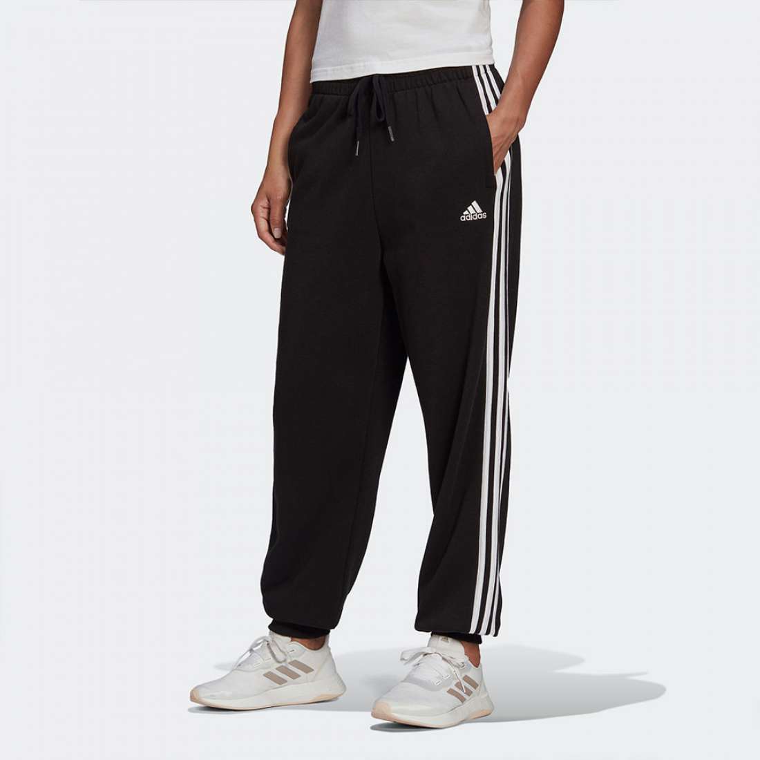 CALÇAS ADIDAS STUDIO LOUNGE 3-STRIPES BLACK/WHITE