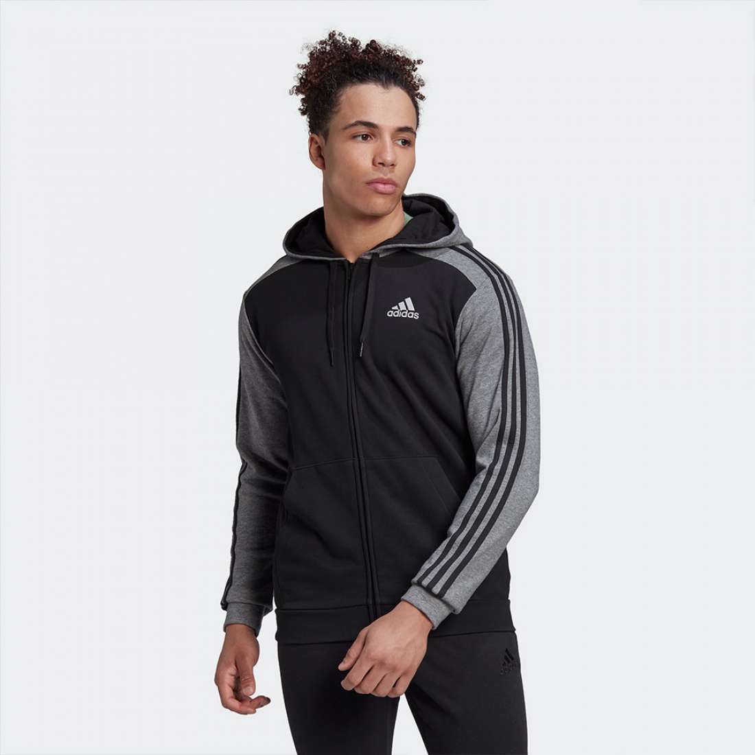 CASACO ADIDAS ESSENTIALS 3-STRIPES BLACK/BLCKME