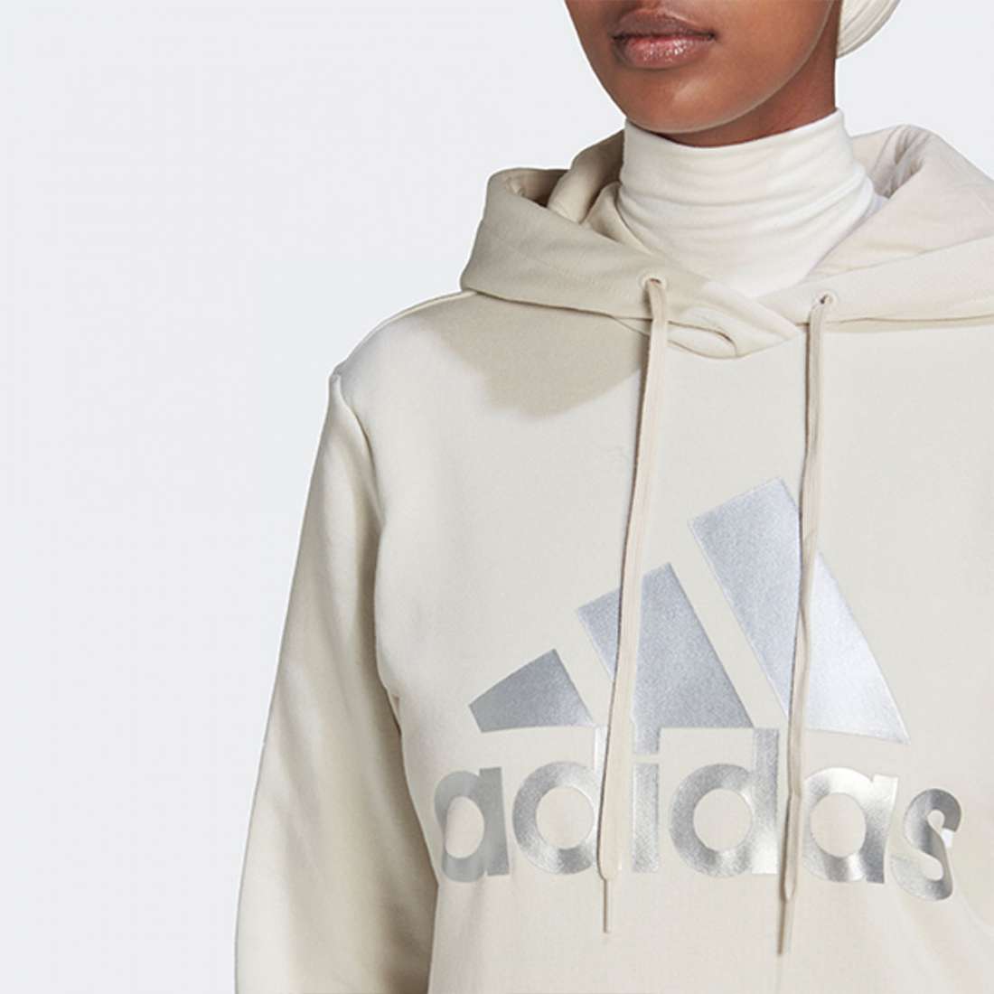 HOODIE ADIDAS BADGE OF SPORT W ALUMIN/METPRA