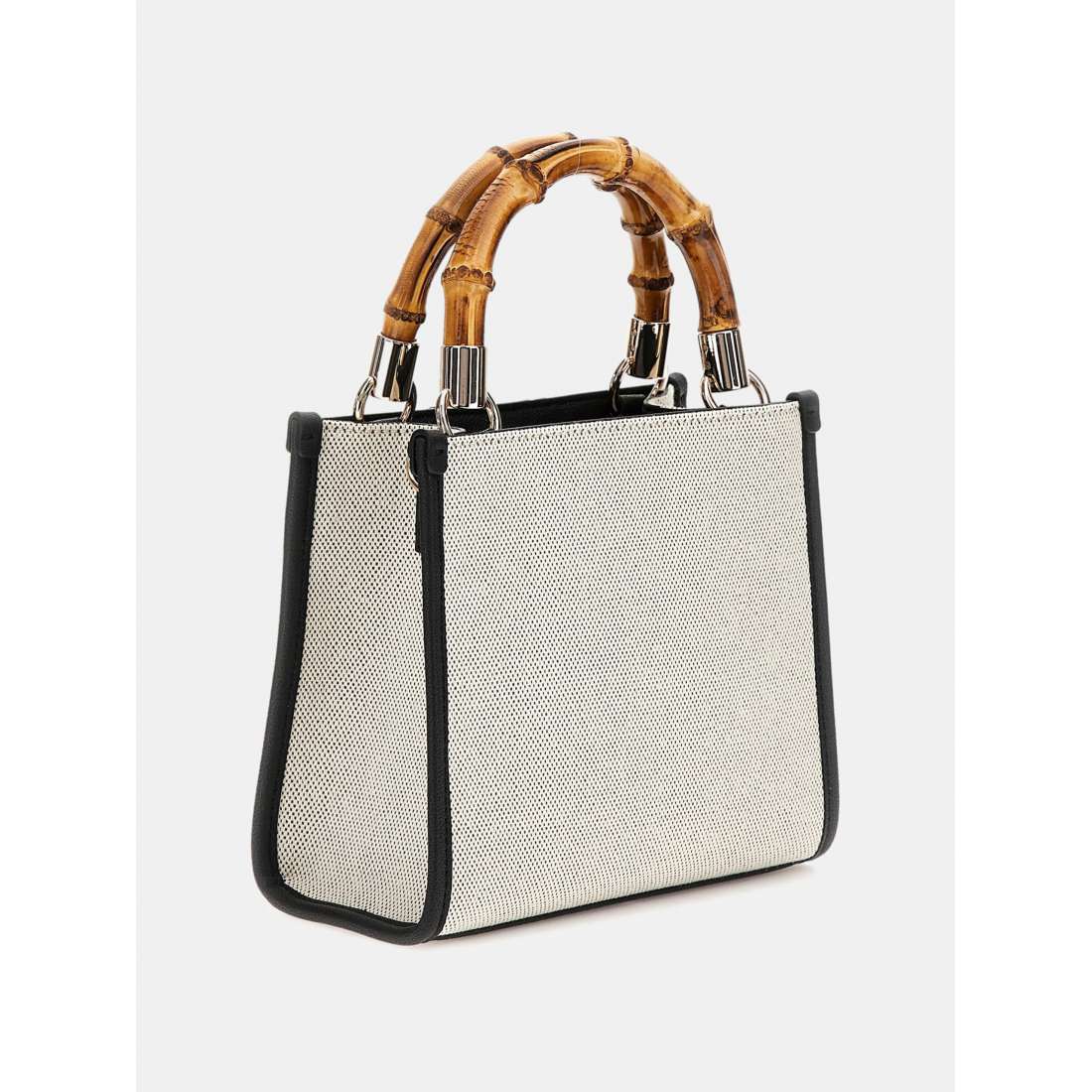MALA GUESS KERIMA BAMBOO 2 MINI TOTE NATURAL/COAL LOGO