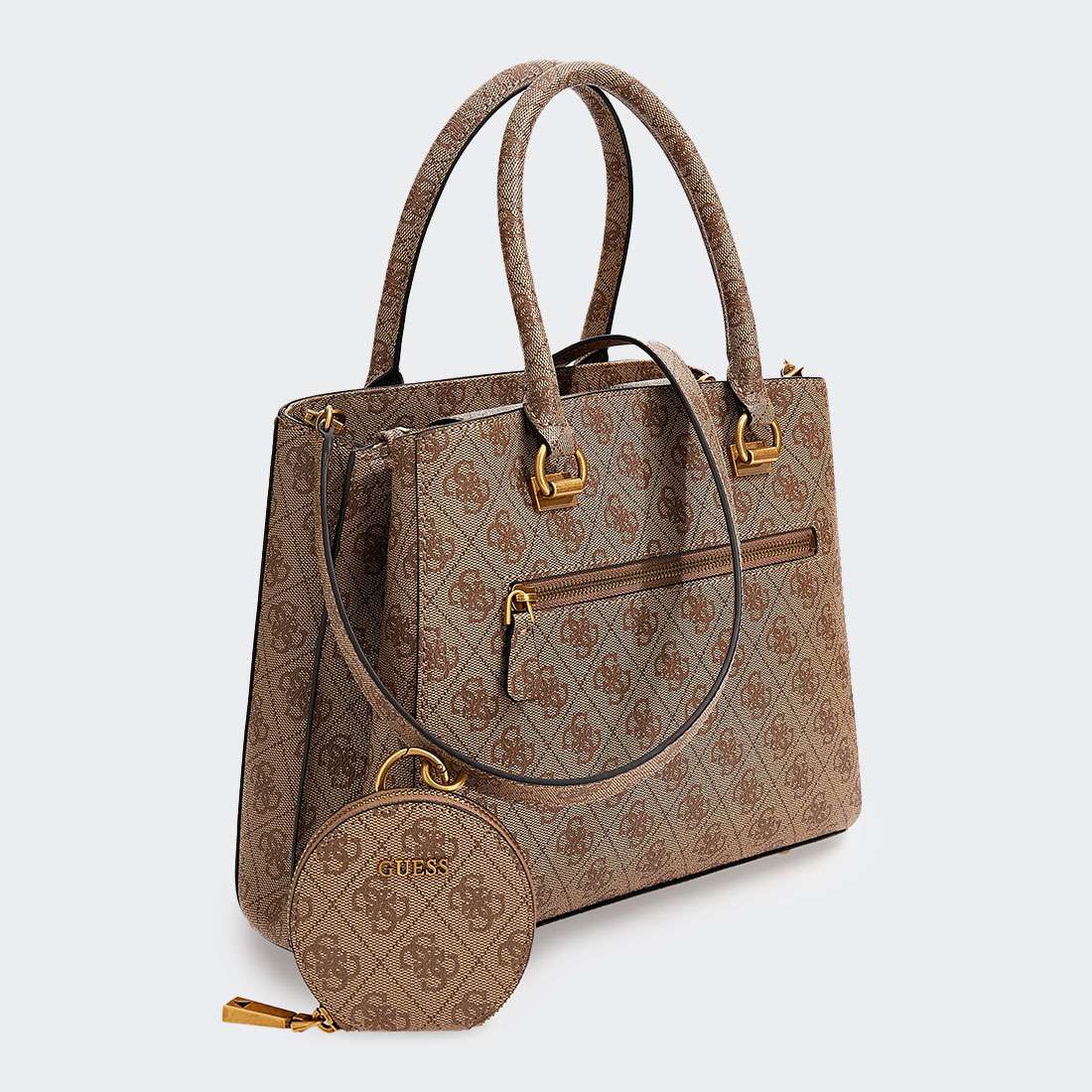 MALA GUESS ALEXIE HANDBAG LATTE LOGO