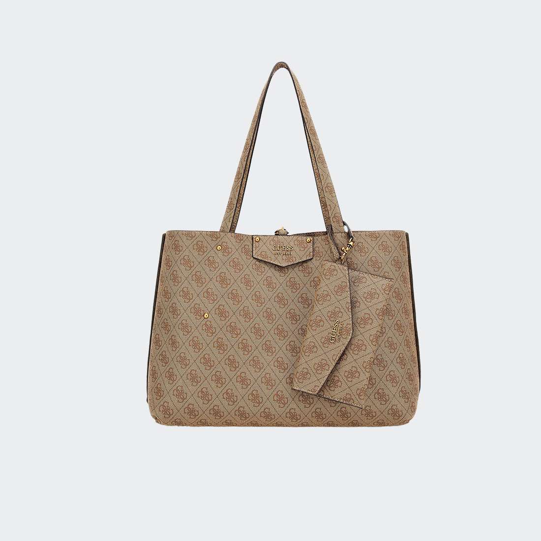 MALA GUESS ECO BRENTON TOTE MULHER LATTE LOGO