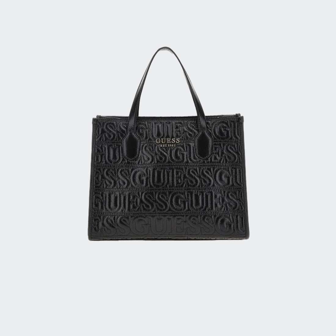 MALA GUESS SILVANA 2 COMPARTMENT TOTE BLACK