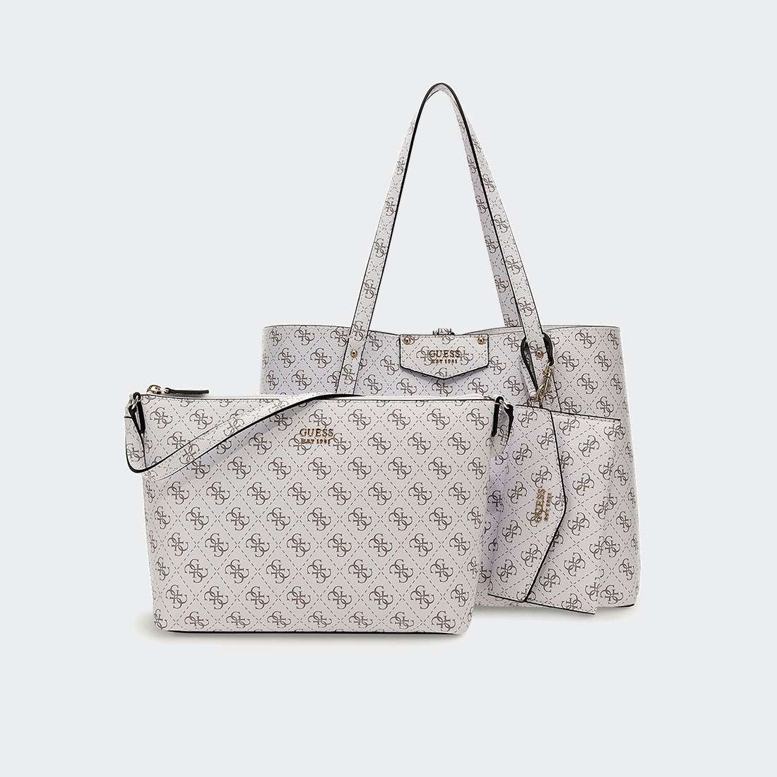 MALA GUESS ECO BRENTON TOTE WHITE LOGO