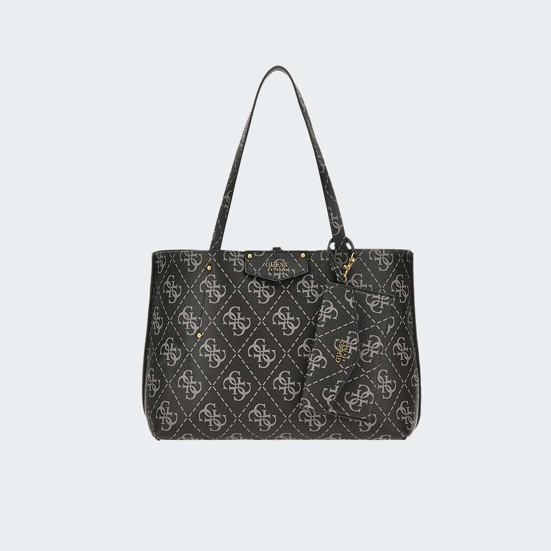 MALA GUESS ECO BRENTON TOTE MULHER COAL LOGO