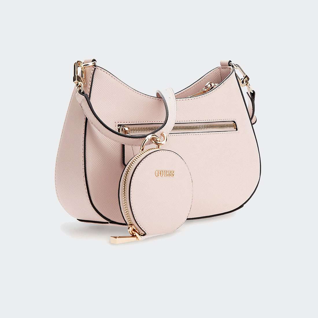 MALA GUESS ALEXIE SHOULDER SAFFIANO LIGHT ROSE