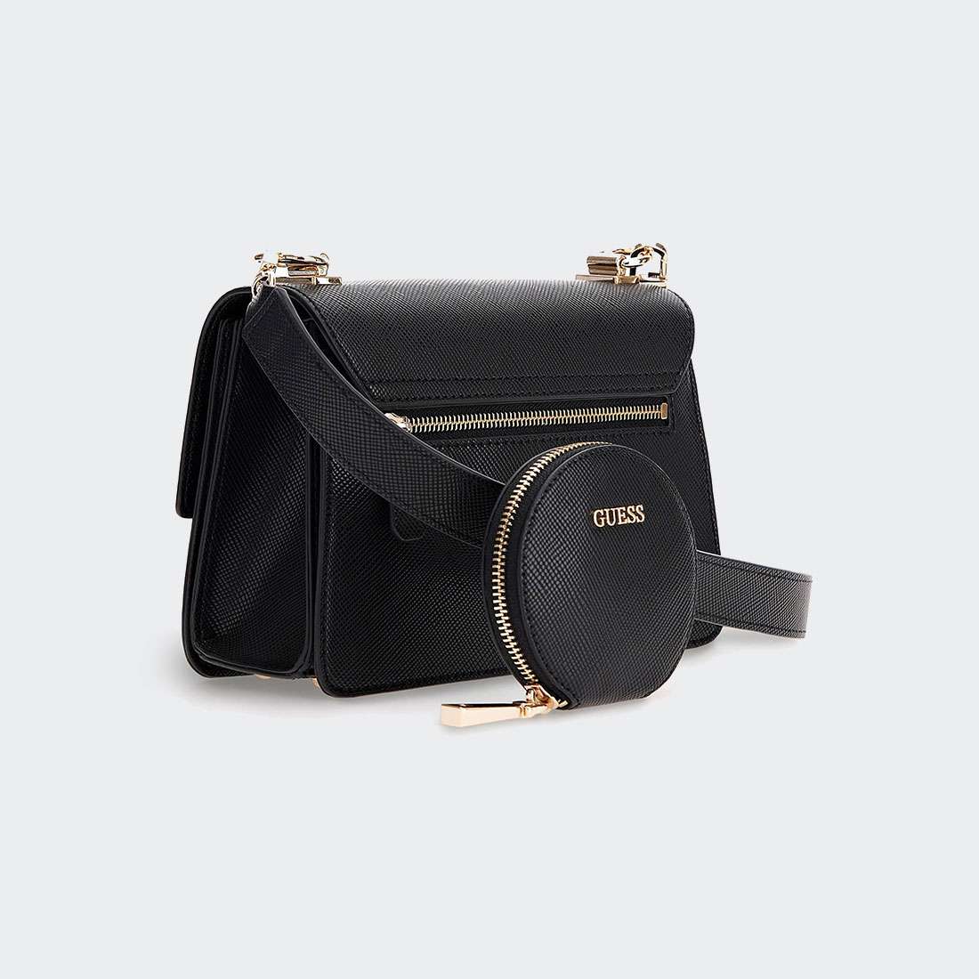 MALA GUESS ALEXIE CROSSBODY MINI SAFFIANO BLACK