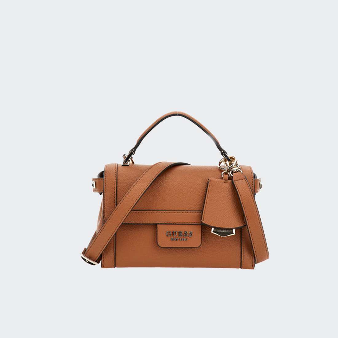 MALA GUESS ECO ANGY SMALL SOCIETY SATCHEL COGNAC