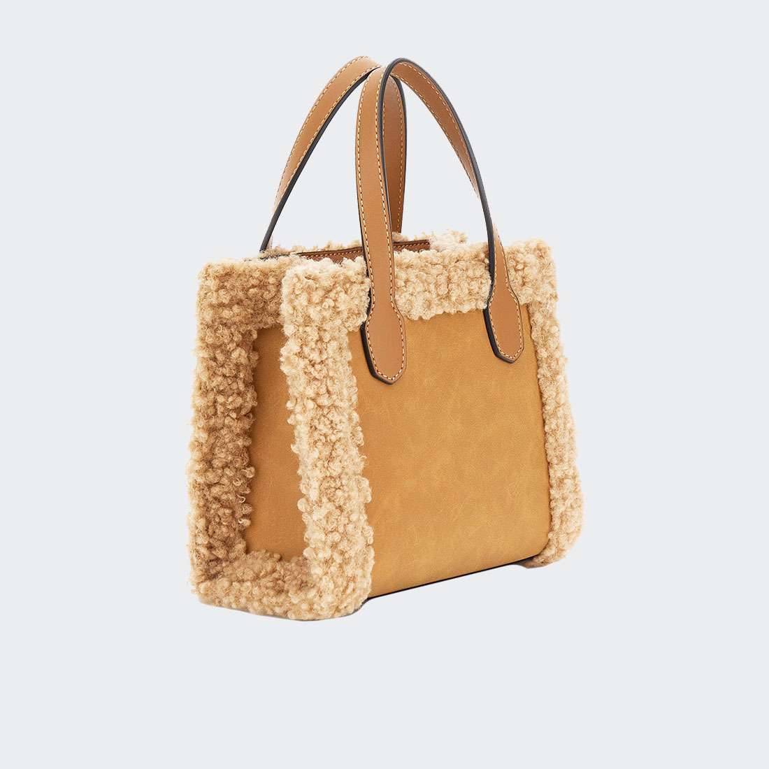 MALA GUESS SILVANA 2 COMPARTMENT MINI TOTE COGNAC