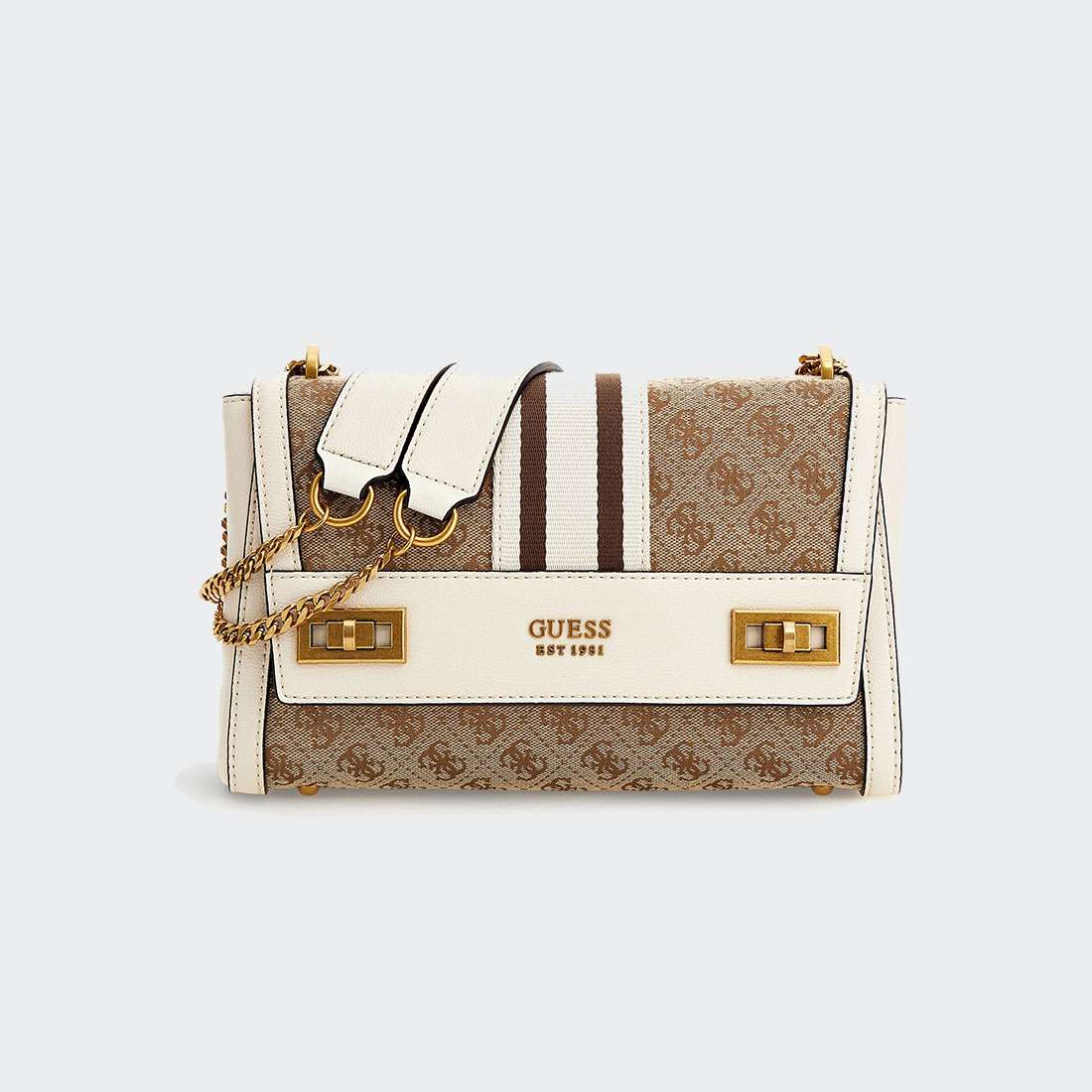 MALA GUESS KATEY CROSSBODY LATTE LOGO/STONE