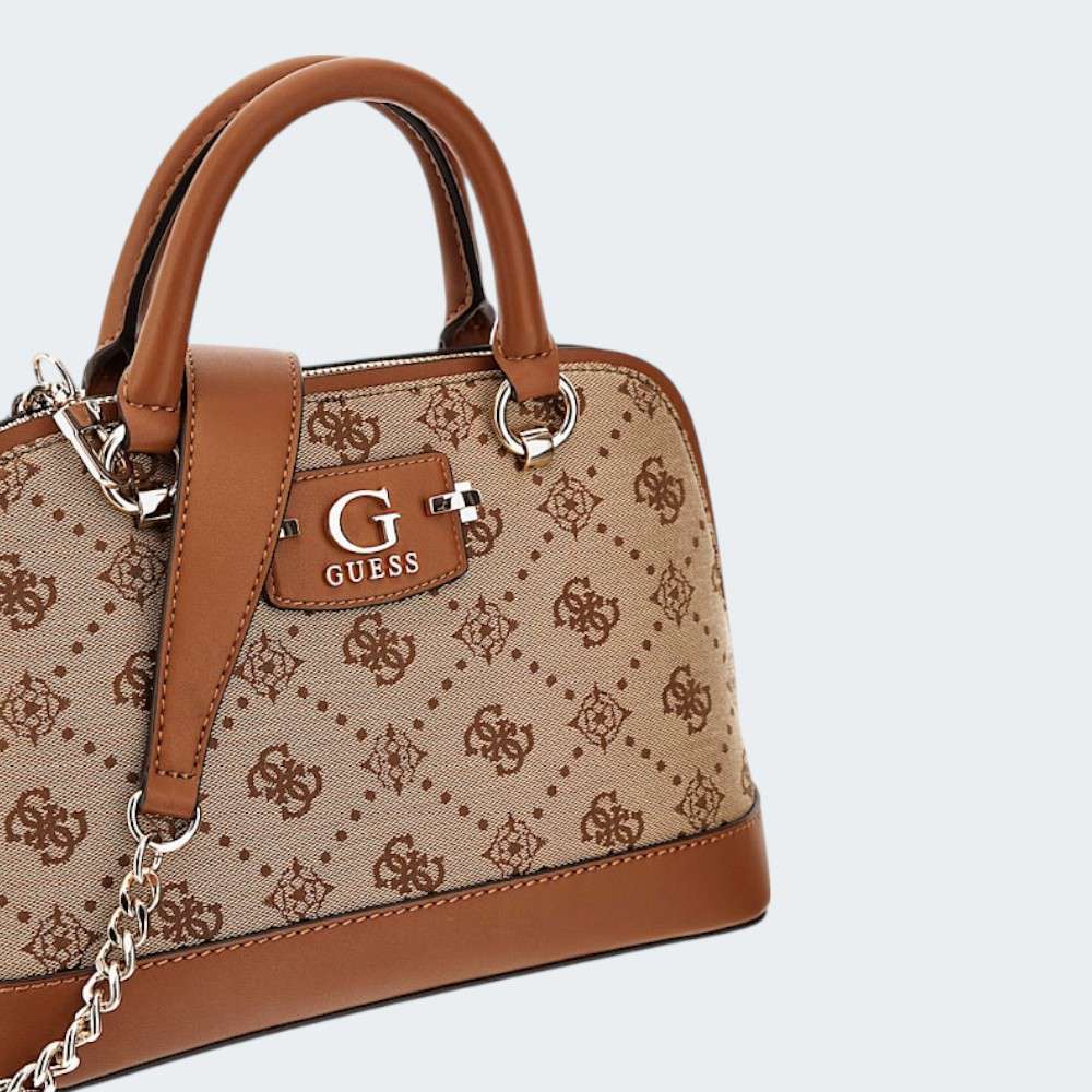 MALA GUESS SATCHEL LATTE LOGO
