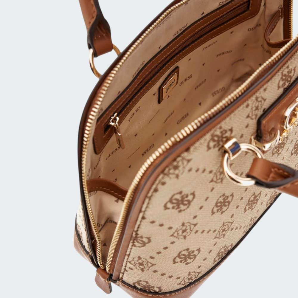 MALA GUESS SATCHEL LATTE LOGO
