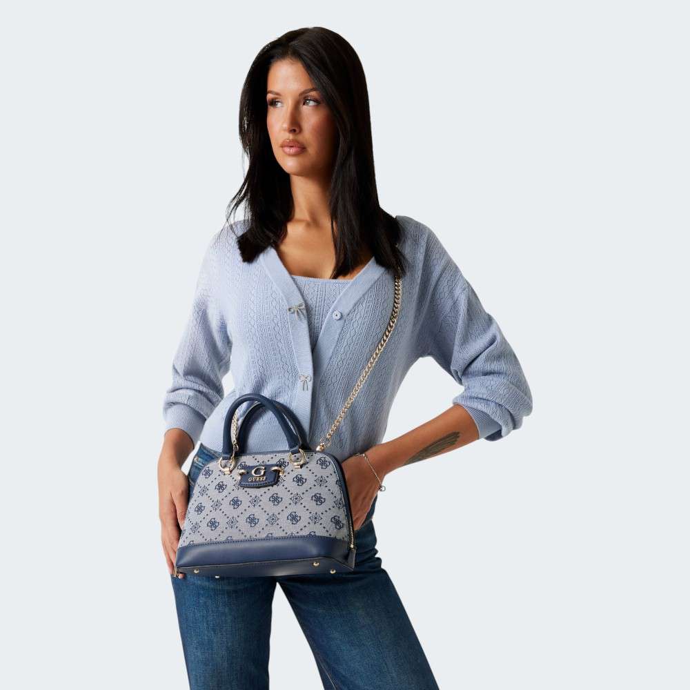 MALA GUESS SATCHEL NAVY LOGO