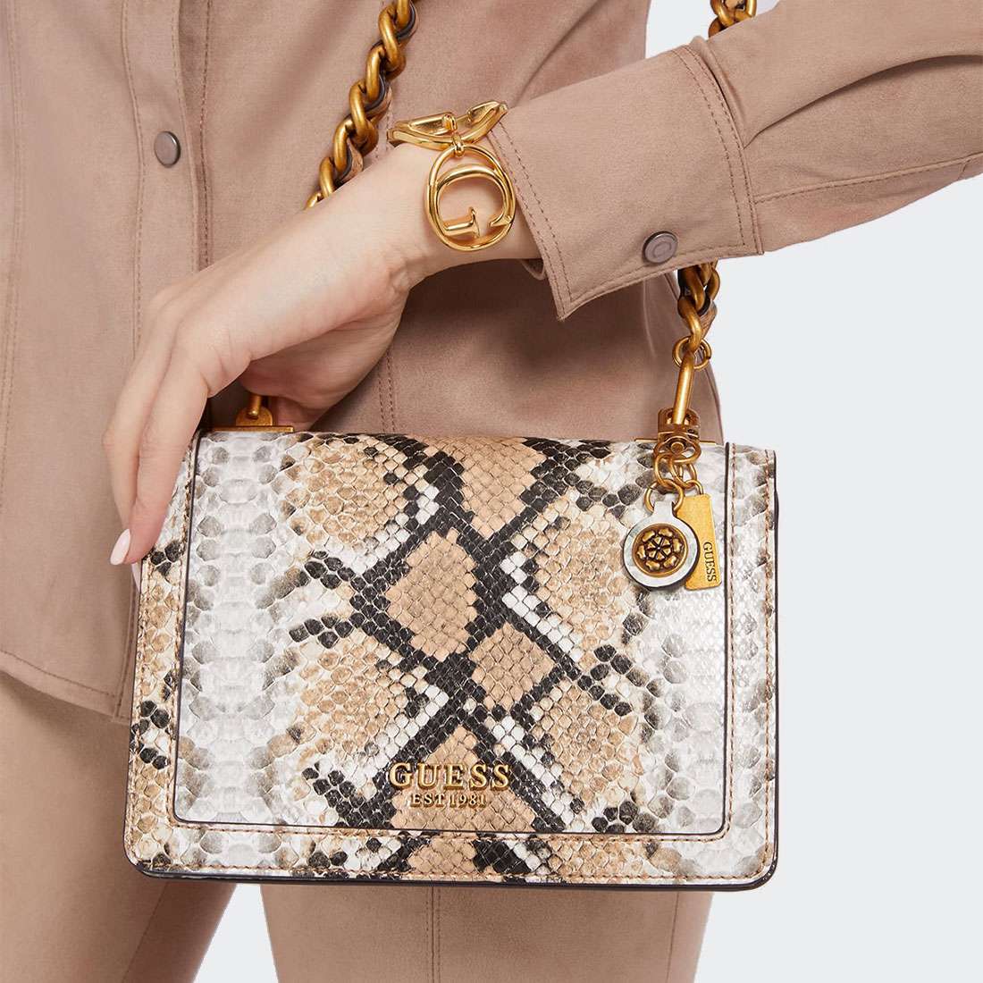 MALA GUESS ABEY CROSSBODY NATURAL PYTHON