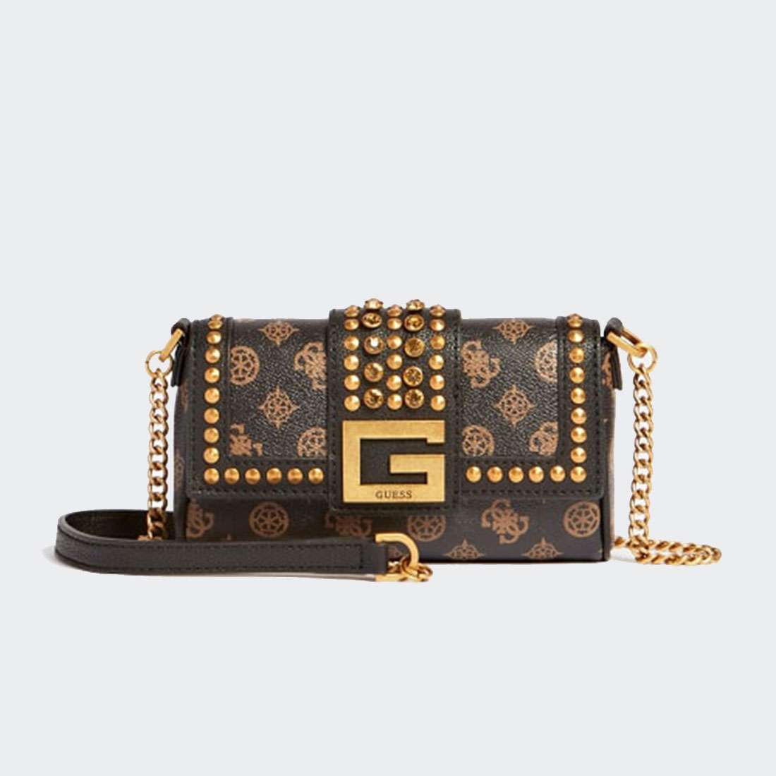 MALA GUESS BLINK MINI CROSSBODY MOCHA LOGO