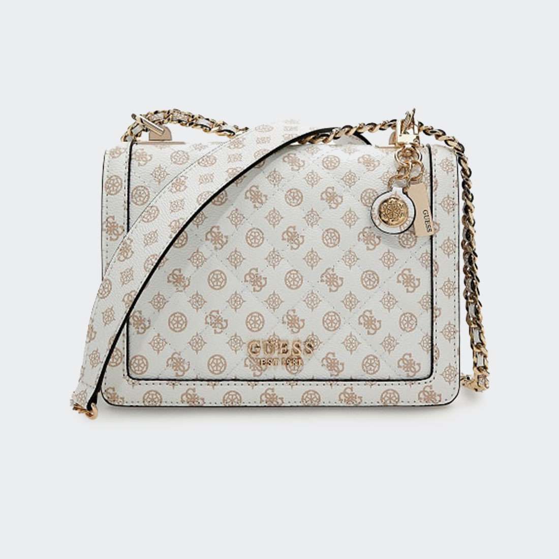 MALA GUESS ABEY CROSSBODY WHITE LOGO