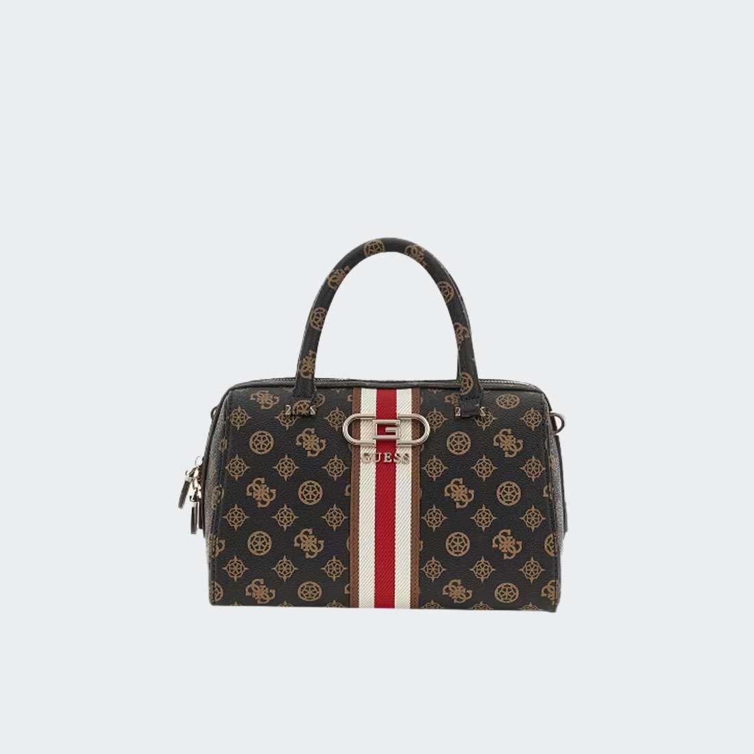 MALA GUESS NELKA BOX SATCHEL MOCHA LOGO
