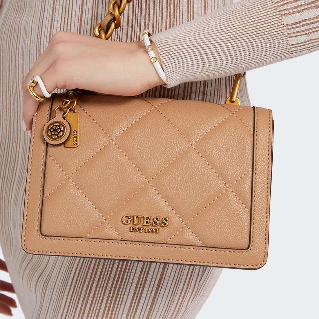 MALA GUESS ABEY CROSSBODY BEIGE