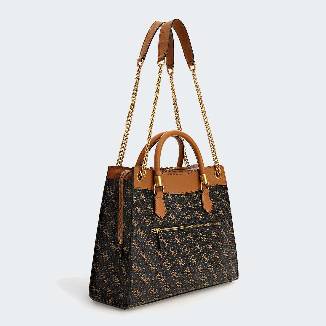 MALA GUESS NELL SHOULDER BROWN LOGO/COGNAC