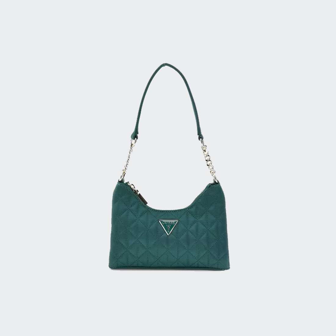 MALA GUESS VELINA MINI TOP ZIP SHOULDER EMERALD