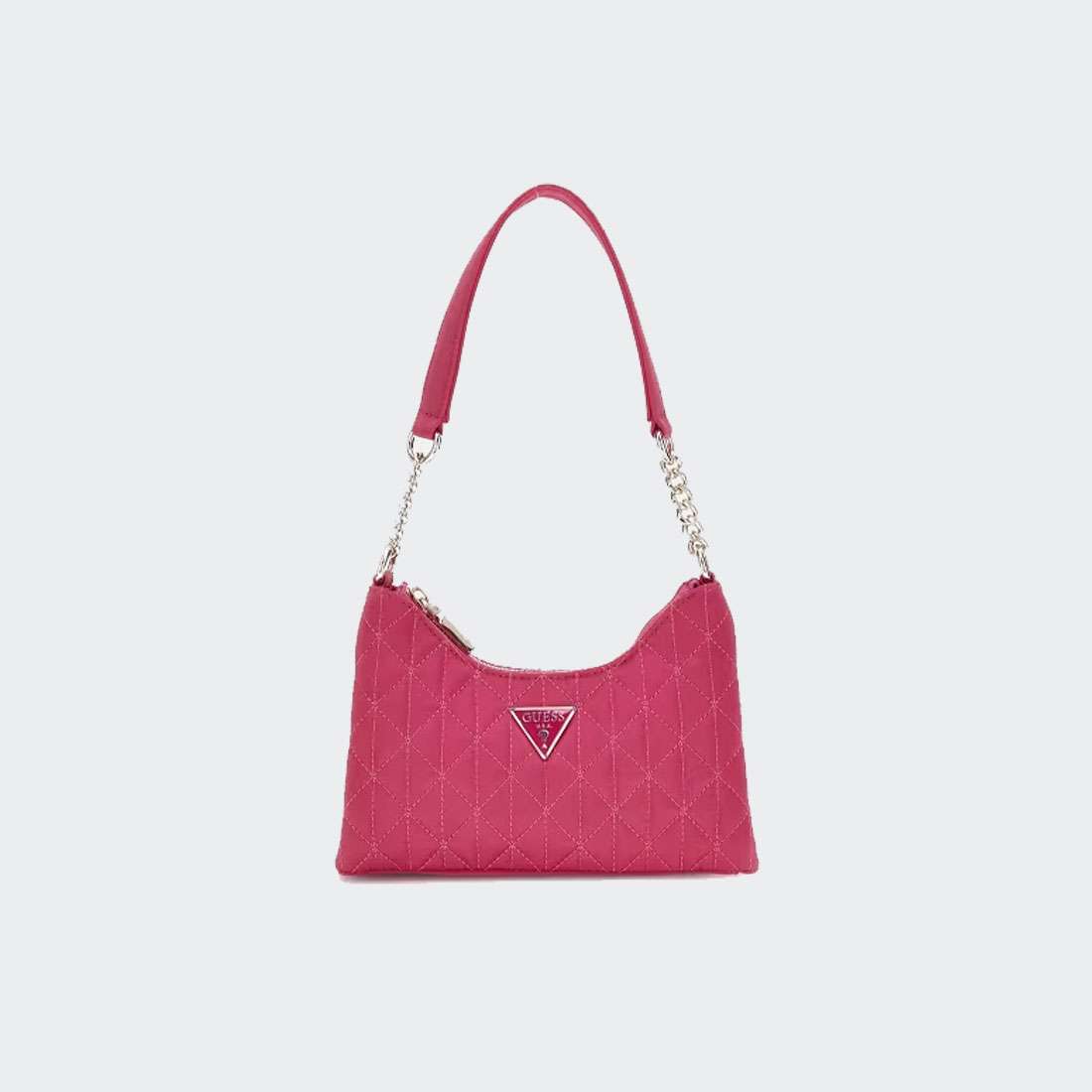 MALA GUESS VELINA MINI TOP ZIP SHOULDER MAGENTA