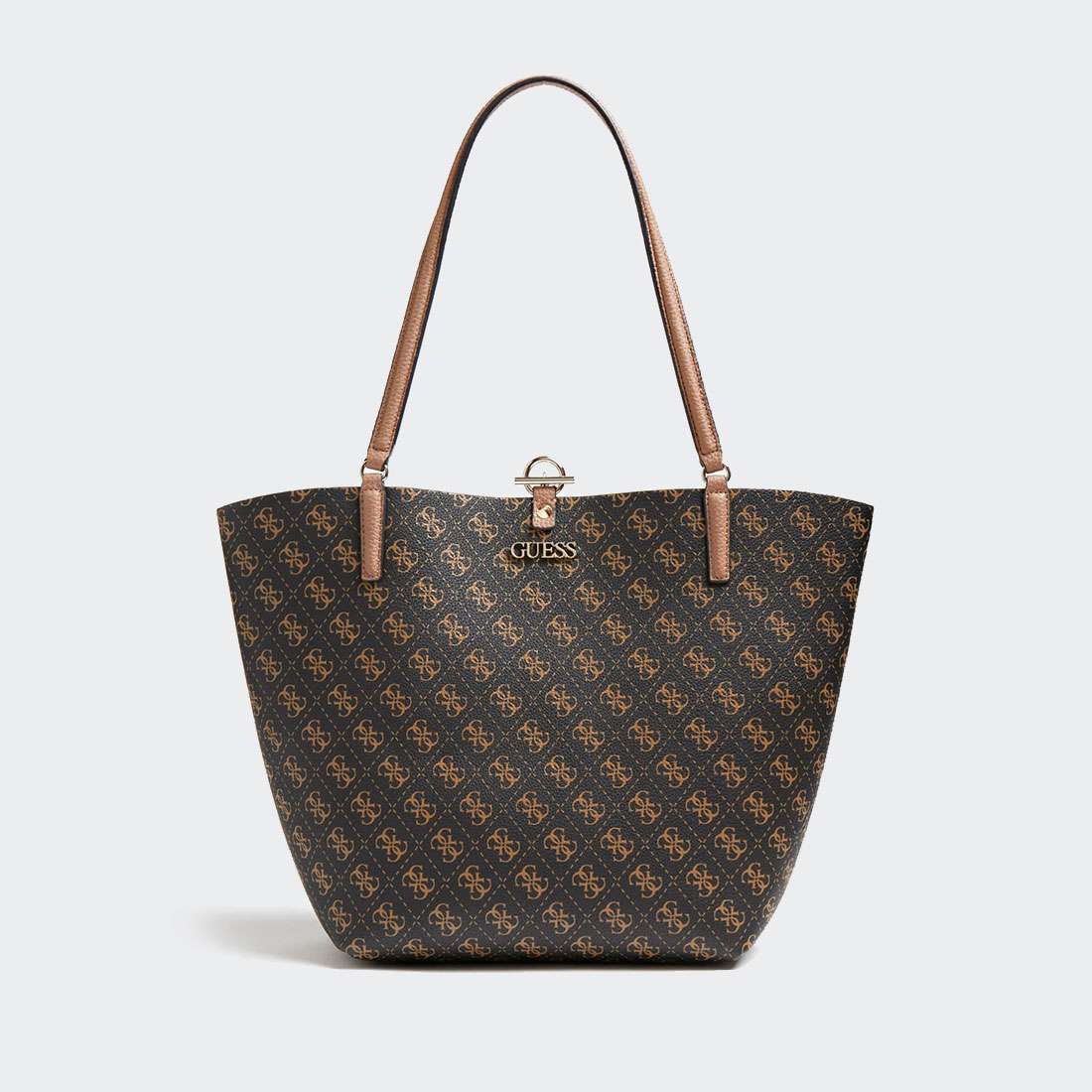 MALA GUESS ALBY TOTE LOGO BROWN LOGO/MOCHA