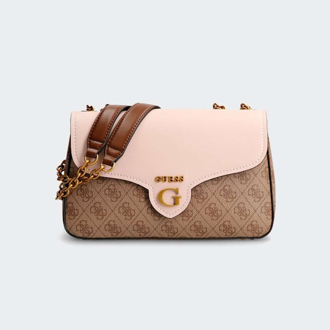 MALA GUESS ROSSANA CROSSBODY LATTE LOGO/SHELL